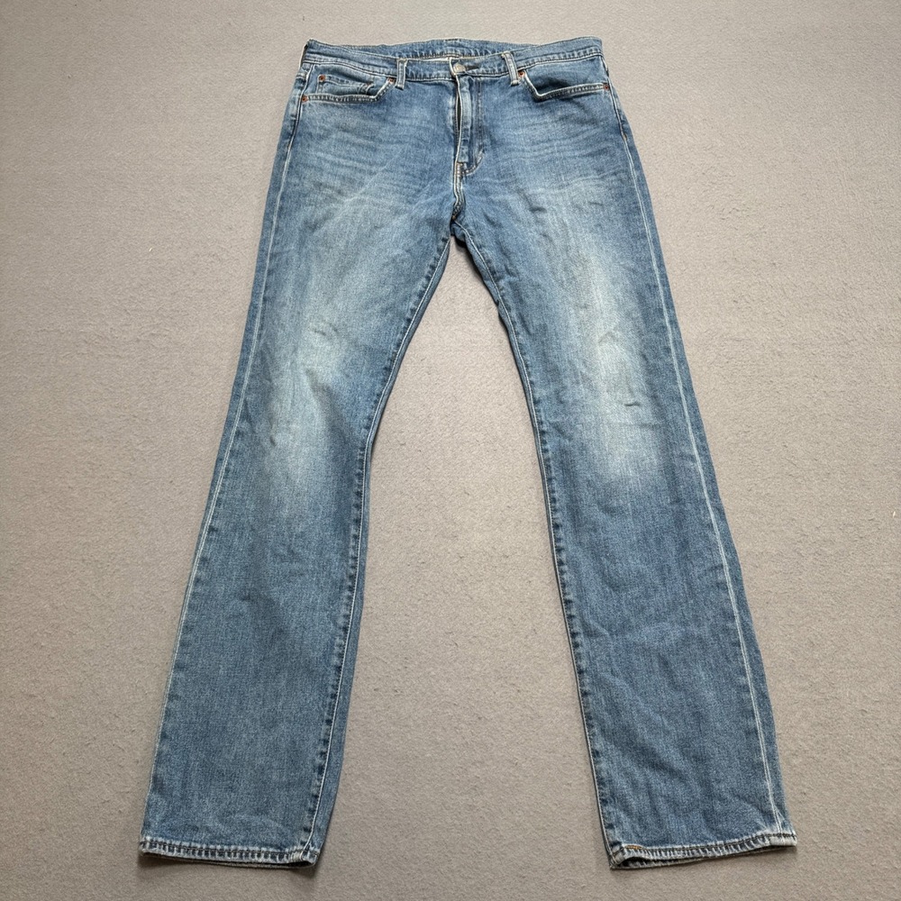 Levi's 514 Jeans Men's 33x34 Blue Denim Straight Fit High Rise Red Tab Med Wash